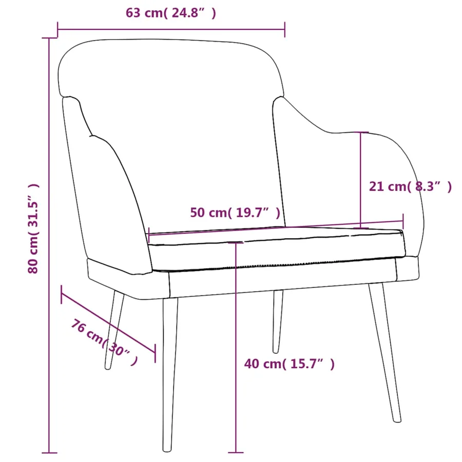 Fauteuil Gris clair 63x76x80 cm Velours - 8
