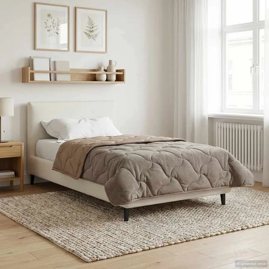 Duvet complet toute l'année Matelassé Taupe 135 x 220 cm
