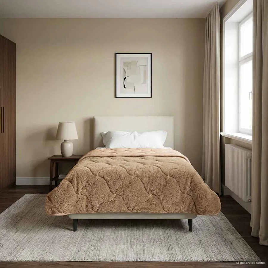 Duvet complet toute l'année Matelassé Taupe 135 x 220 cm - 4