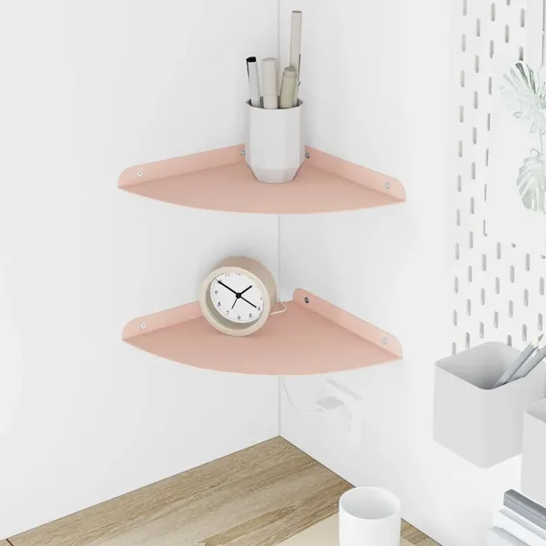 Étagère flottante avec étagère 2 pcs Rose 24 x 24 x 2 cm