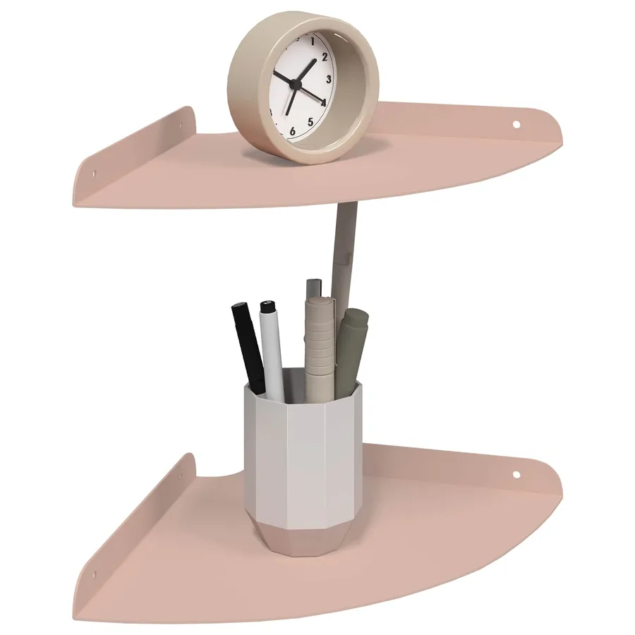Étagère flottante avec étagère 2 pcs Rose 24 x 24 x 2 cm - 3