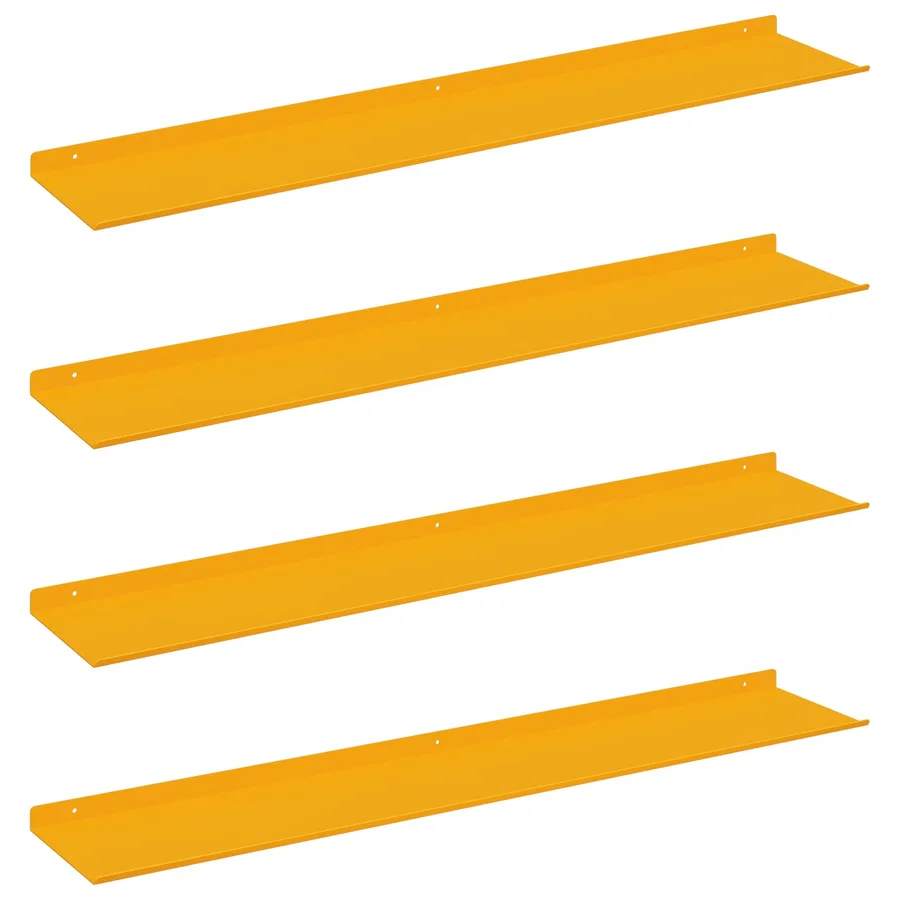 Étagère flottante 4 pcs Jaune moutarde 100 x 18 x 2,5 cm Acier - 2