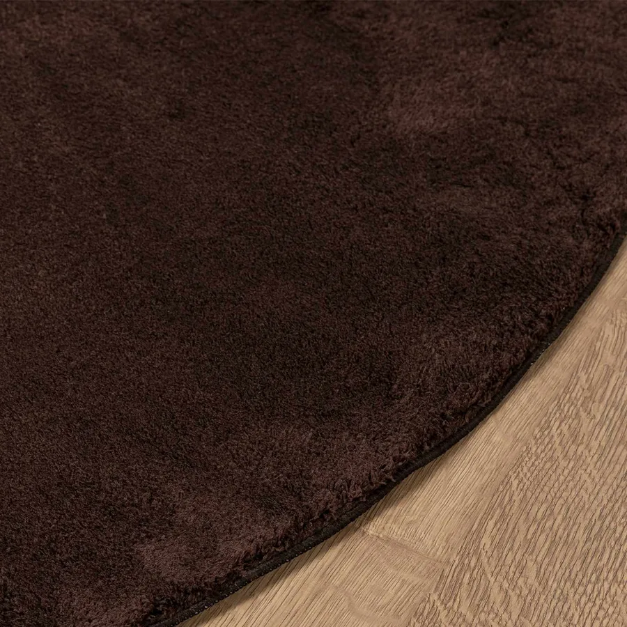 Tapis doux à poils moyens et lavable HUARTE Marron Ø 120 CM - 7