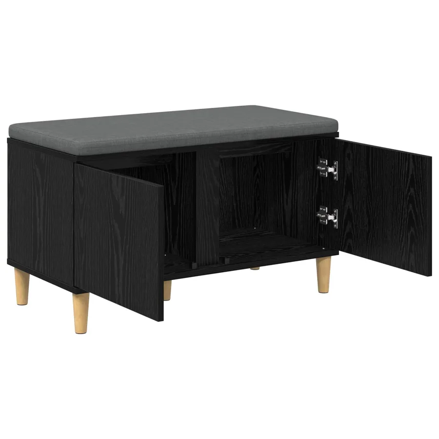 Banc d'entrée avec coussin Chêne Noir 80 x 38 x 46 cm - 5