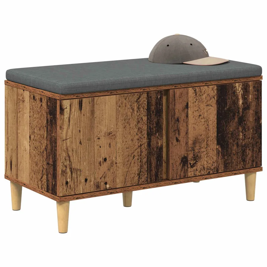 Banc d'entrée avec coussin Bois ancien 80 x 38 x 46 cm - 3