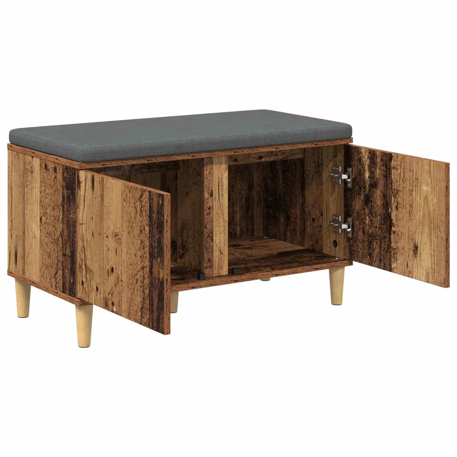 Banc d'entrée avec coussin Bois ancien 80 x 38 x 46 cm - 5