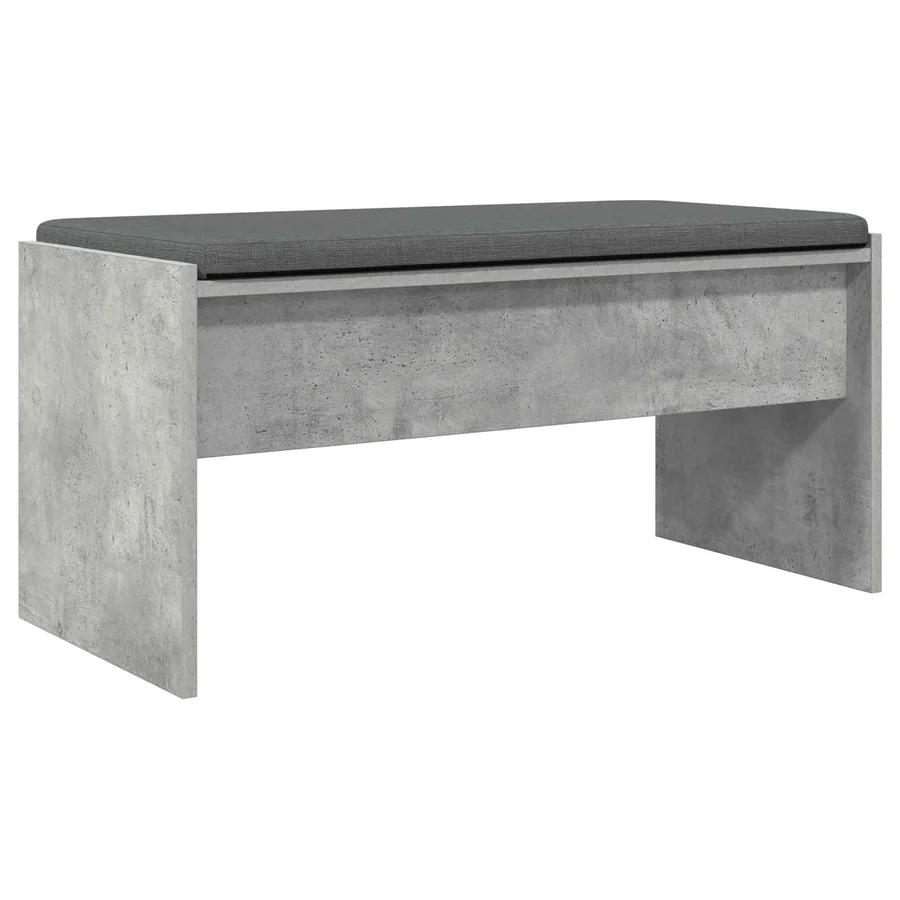 Banc d'entrée avec coussin Gris béton 83 x 38 x 40 cm - 7