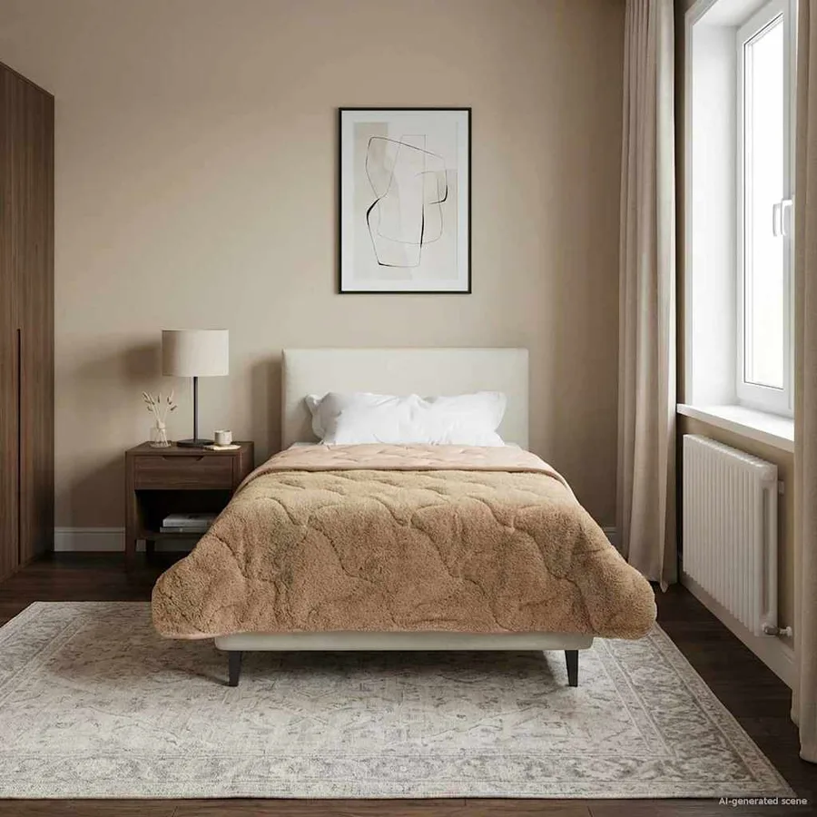 Duvet complet toute l'année Matelassé Taupe 135 x 200 cm - 4