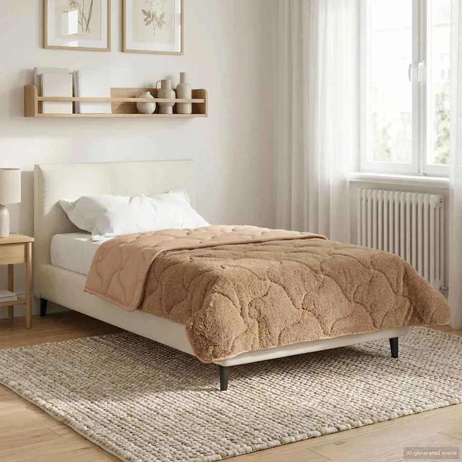 Duvet complet toute l'année Matelassé Taupe 135 x 200 cm - 5