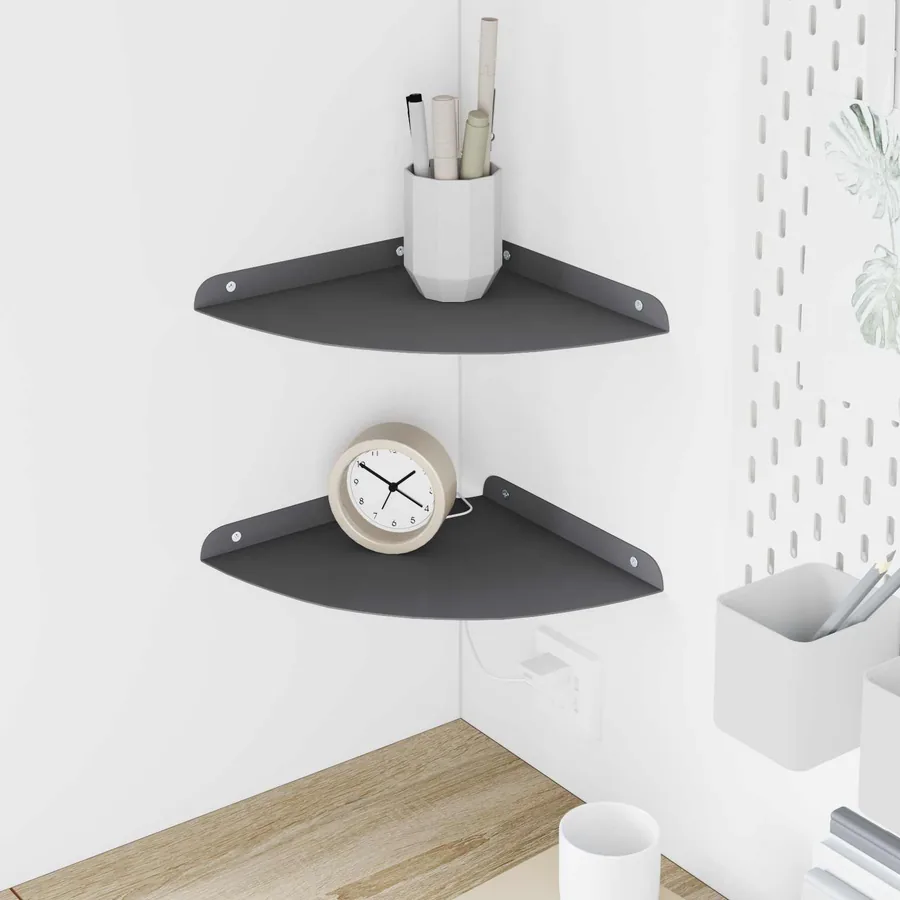 Étagère flottante avec étagère 2 pcs Anthracite 24 x 24 x 2 cm