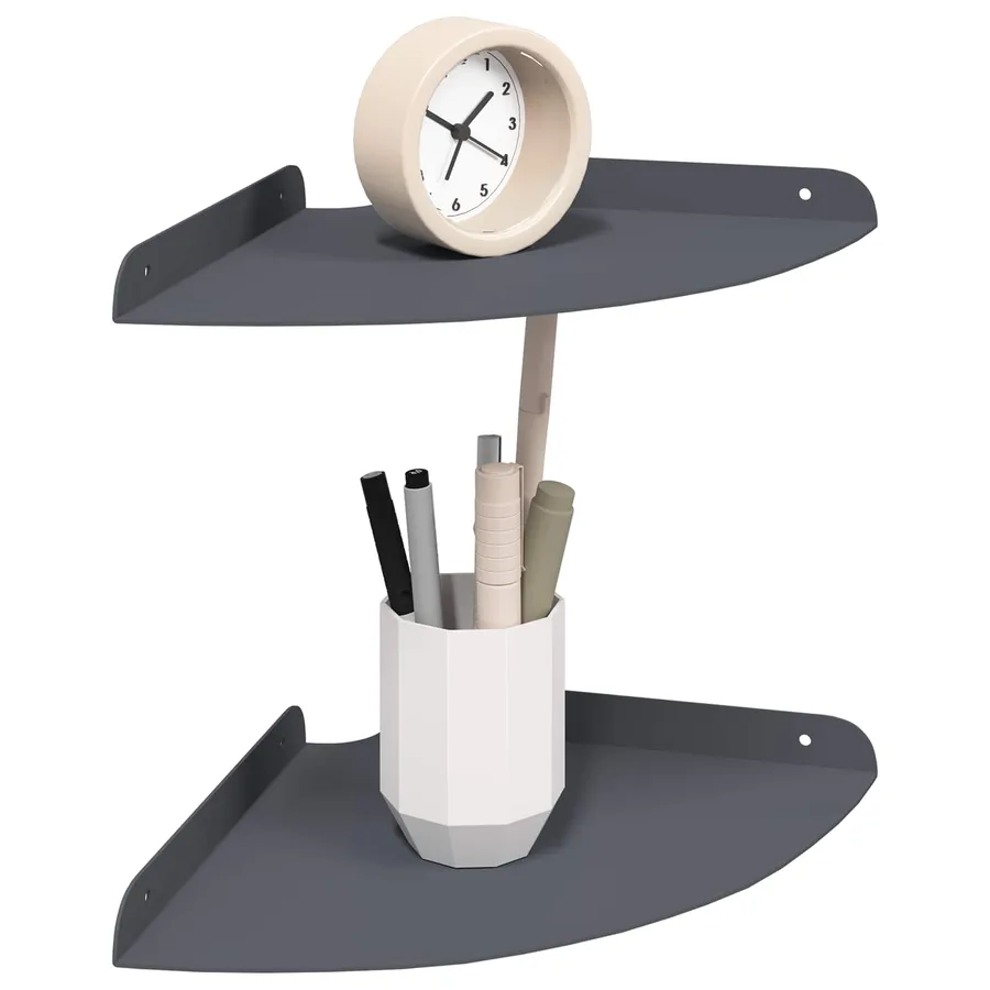 Étagère flottante avec étagère 2 pcs Anthracite 24 x 24 x 2 cm - 3