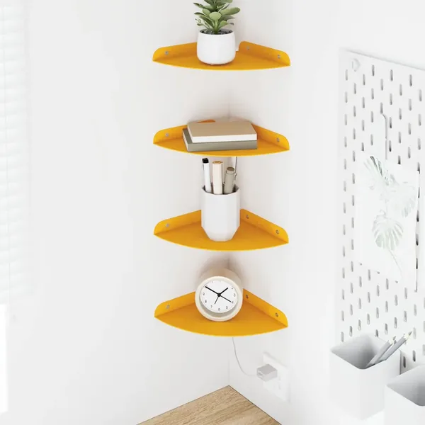Étagère flottante 4 pcs Jaune moutarde 18 x 18 x 2 cm
