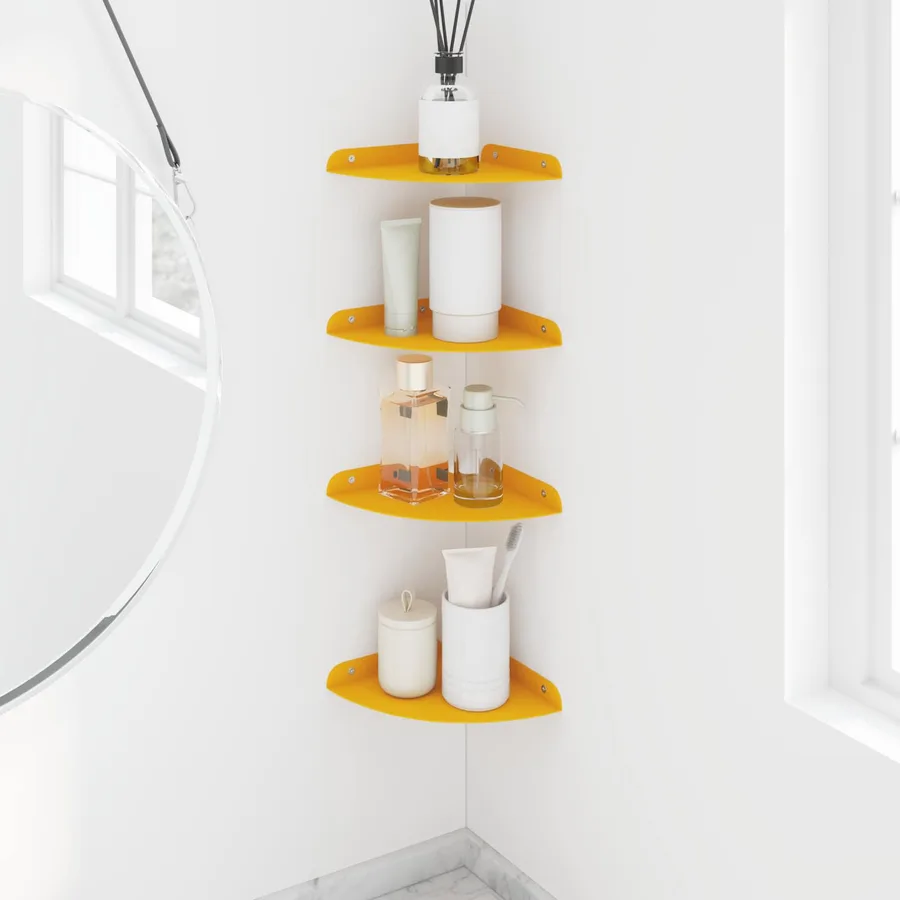 Étagère flottante 4 pcs Jaune moutarde 18 x 18 x 2 cm - 4