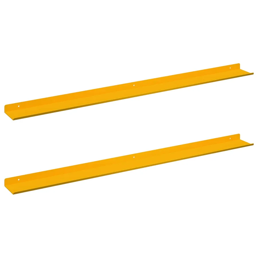 Étagère flottante 2 pcs Jaune moutarde 100 x 9 x 2,5 cm Acier - 2