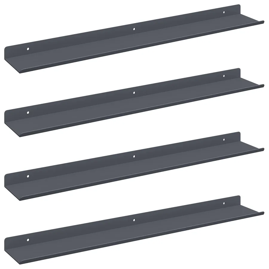 Étagère flottante 4 pcs Anthracite 60 x 8,5 x 2,5 cm Acier - 2