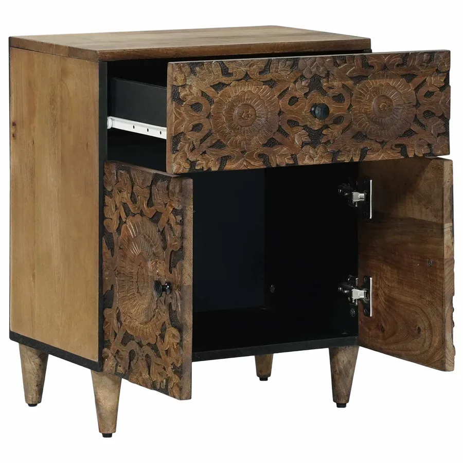 Armoire de lit Marron 50 x 33 x 60 cm Bois de mangue massif - 2