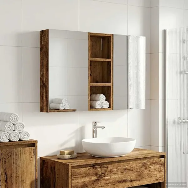 Ensemble de Meubles de Salle de Bain 3 pcs 80 x 10,5 x 50 cm