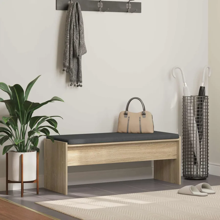 Banc d'entrée avec coussin Chêne Sonoma 103 x 38 x 40 cm