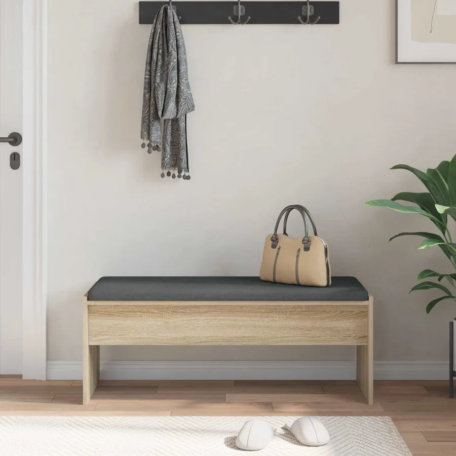 Banc d'entrée avec coussin Chêne Sonoma 103 x 38 x 40 cm - 4