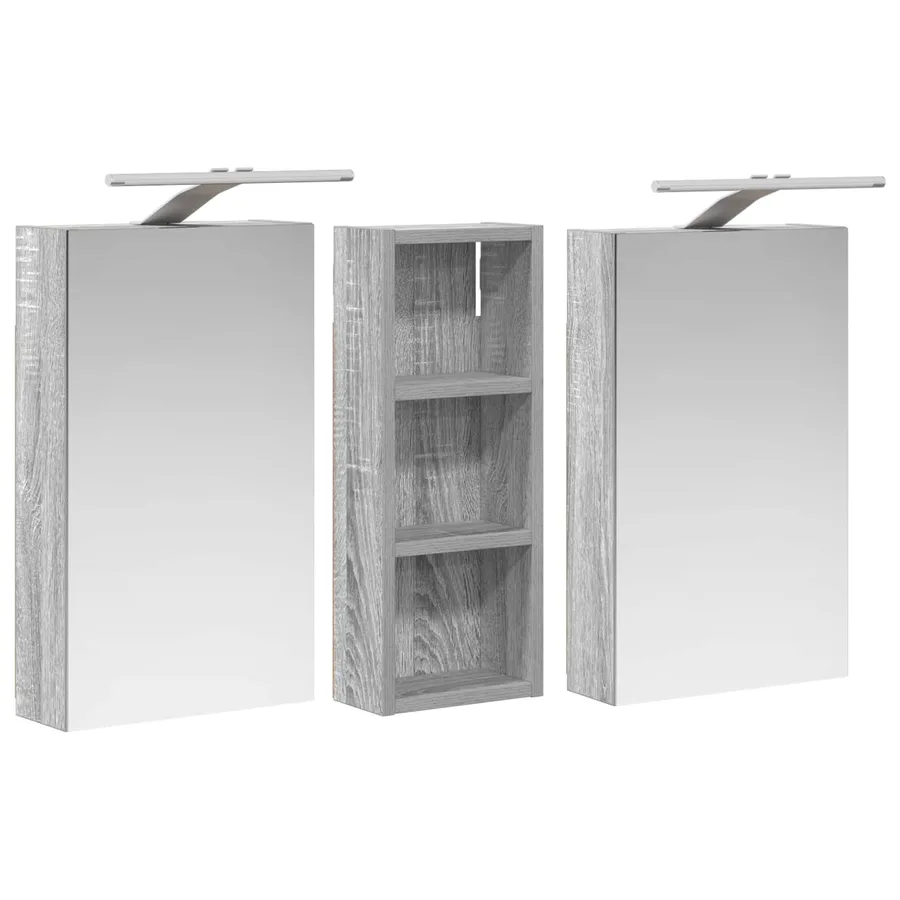 Ensemble de Meubles de Salle de Bain 3 pcs 80 x 10,5 x 50 cm - 5