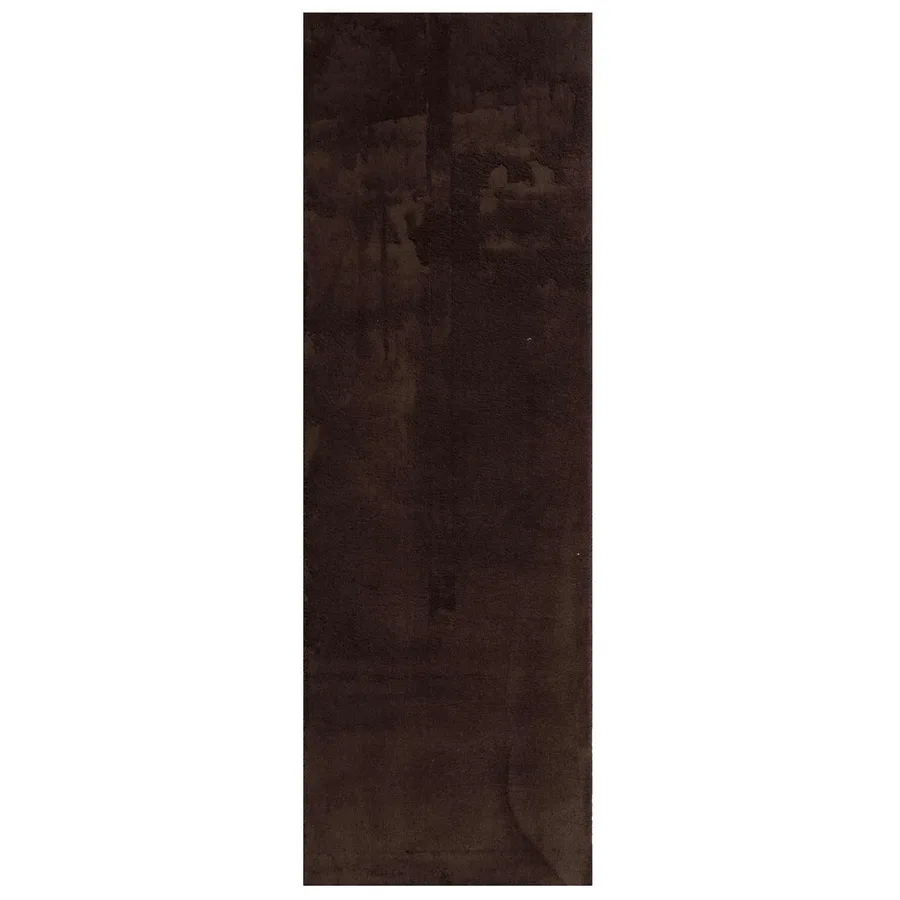 Tapis doux à poils moyens et lavable HUARTE Marron 250 x 80 cm - 2