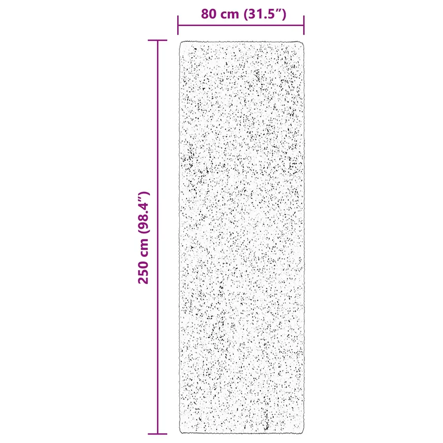 Tapis doux à poils moyens et lavable HUARTE Marron 250 x 80 cm - 8