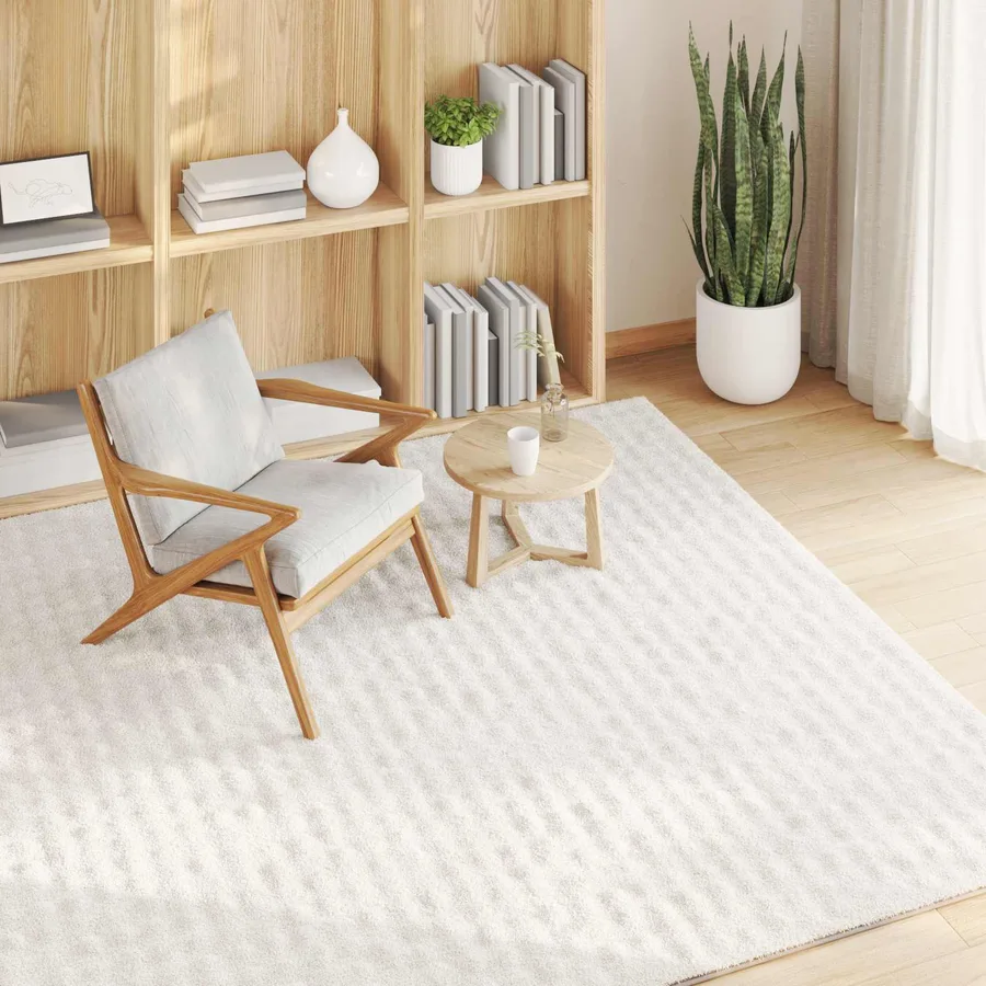 Tapis de surface Carré SIROLO Crème 240 x 240 cm Polyester - 3