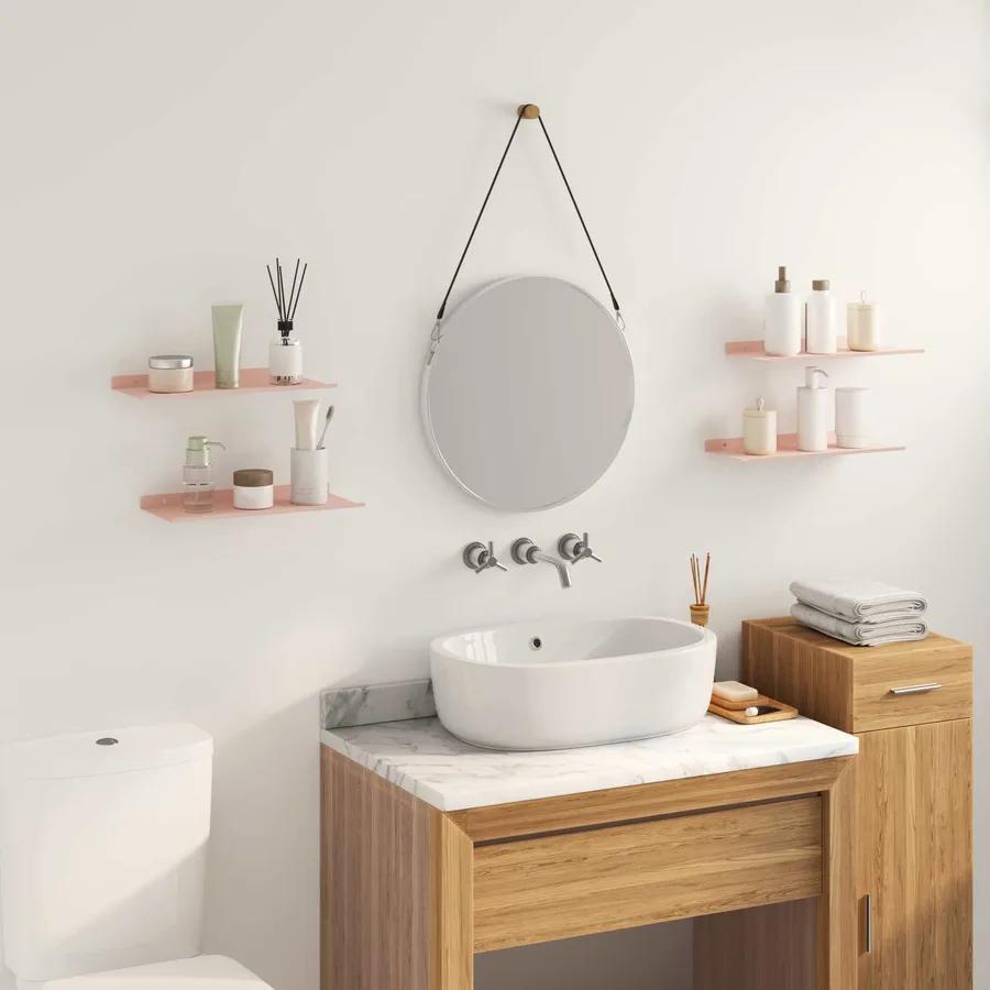 Étagère flottante 4 pcs Rose 40 x 18 x 2,5 cm Acier - 4