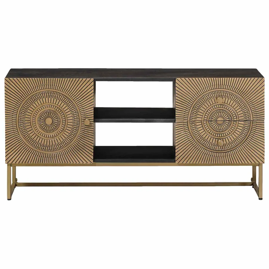 Meuble TV avec tiroir avec étagère Laiton 105 x 30 x 50 cm - 3