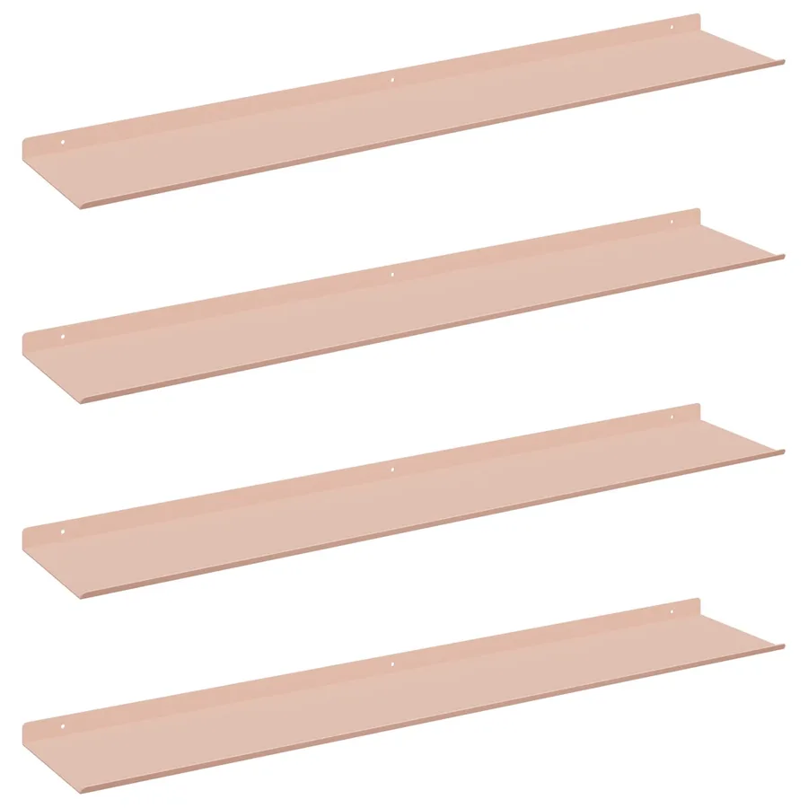 Étagère flottante 4 pcs Rose 100 x 18 x 2,5 cm Acier - 2