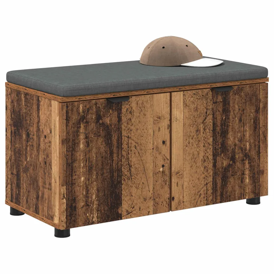 Banc d'entrée avec coussin Bois ancien 80 x 38 x 46 cm - 3