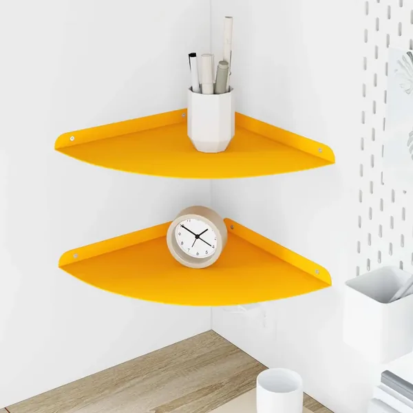 Étagère flottante 2 pcs Jaune moutarde 30 x 30 x 2 cm