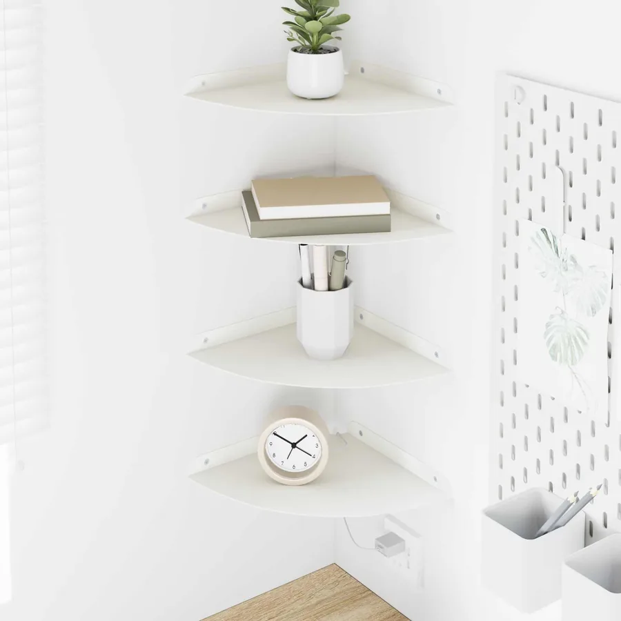 Étagère flottante avec étagère 4 pcs Blanc 24 x 24 x 2 cm