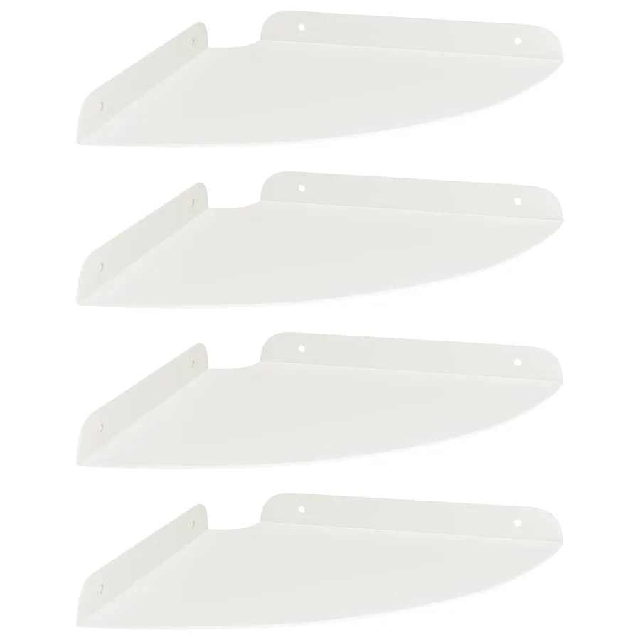 Étagère flottante avec étagère 4 pcs Blanc 24 x 24 x 2 cm - 2