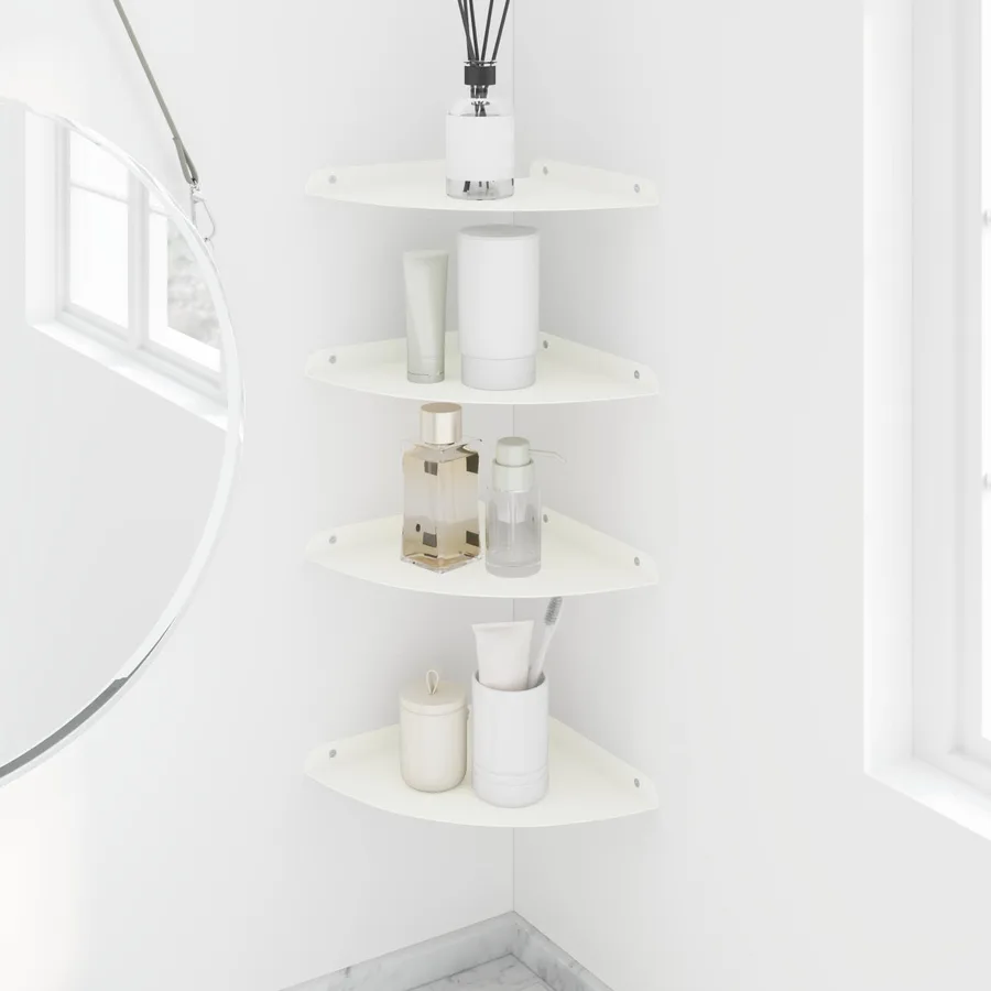 Étagère flottante avec étagère 4 pcs Blanc 24 x 24 x 2 cm - 4