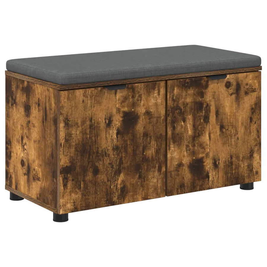 Banc d'entrée avec coussin Chêne Fumé 80 x 38 x 46 cm - 2