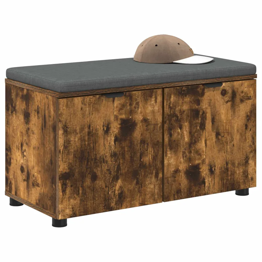 Banc d'entrée avec coussin Chêne Fumé 80 x 38 x 46 cm - 3