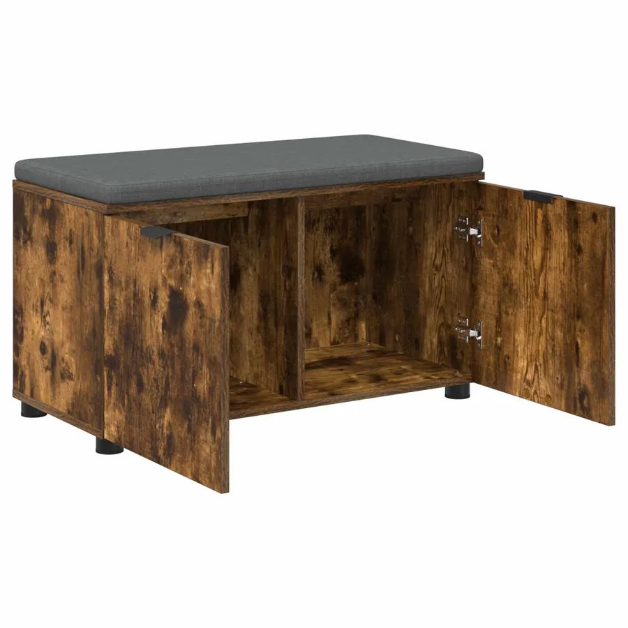 Banc d'entrée avec coussin Chêne Fumé 80 x 38 x 46 cm - 5