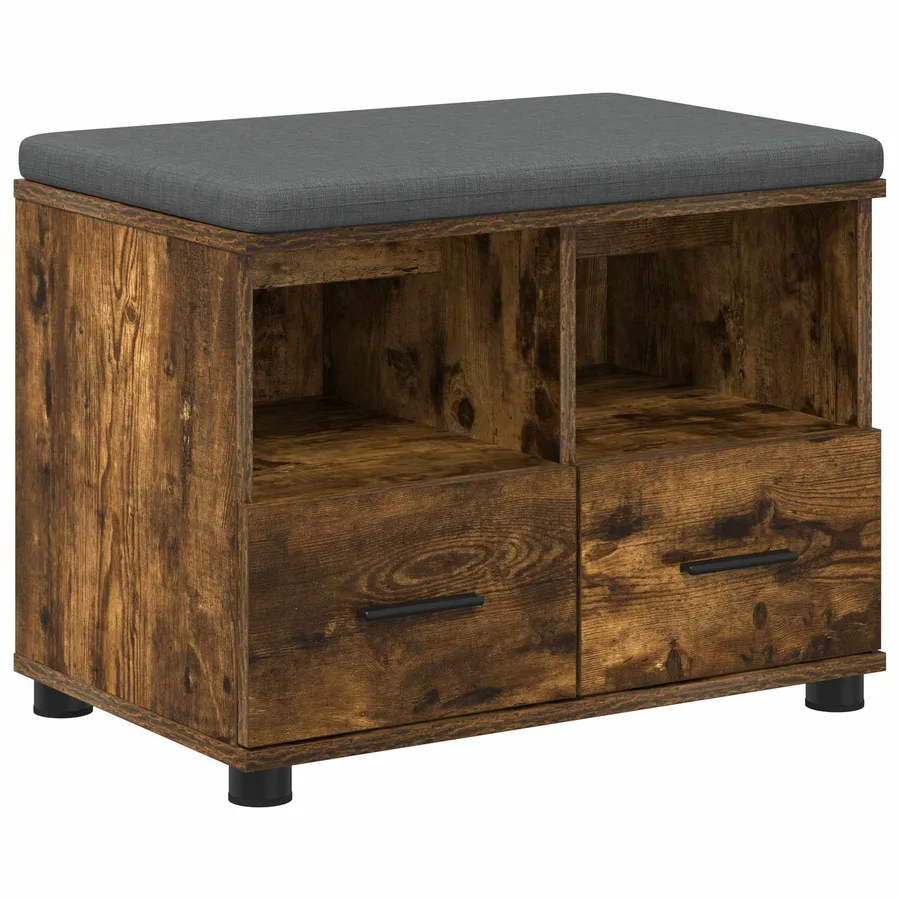 Banc d'entrée avec coussin Chêne Fumé 60 x 38 x 46 cm - 2