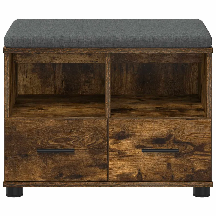 Banc d'entrée avec coussin Chêne Fumé 60 x 38 x 46 cm - 6