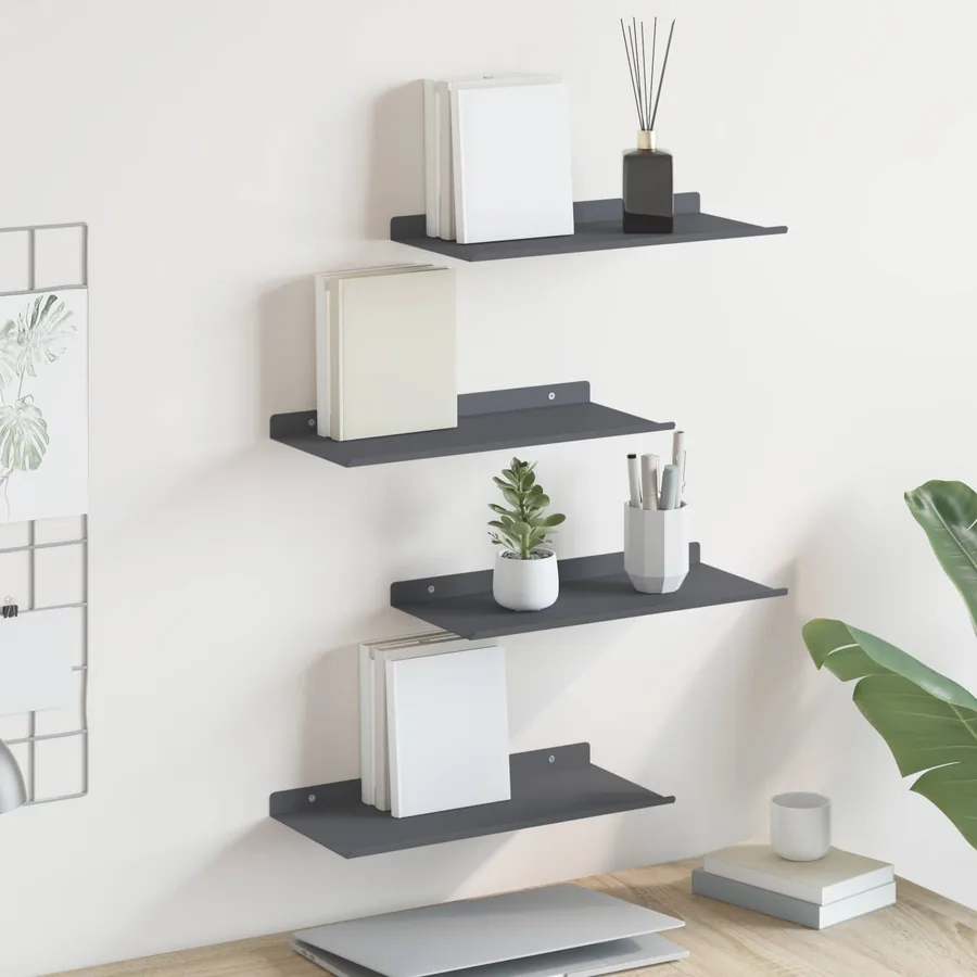 Étagère flottante 4 pcs Anthracite 40 x 18 x 2,5 cm Acier