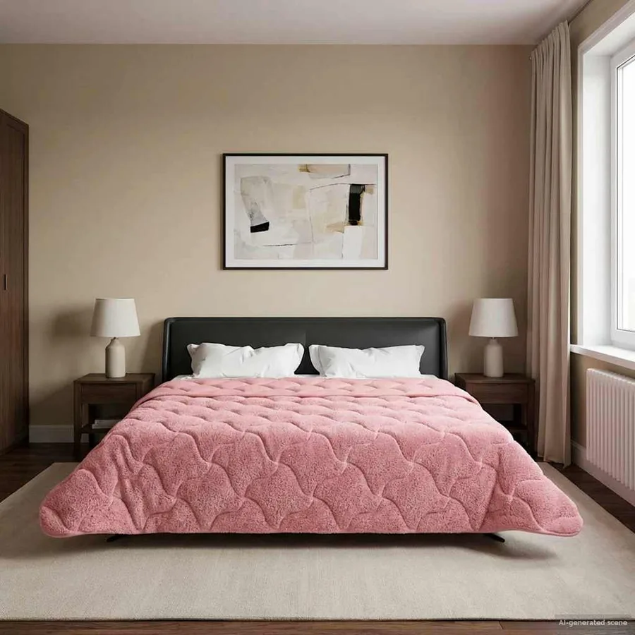 Duvet complet toute l'année Matelassé Rose 220 x 260 cm - 4
