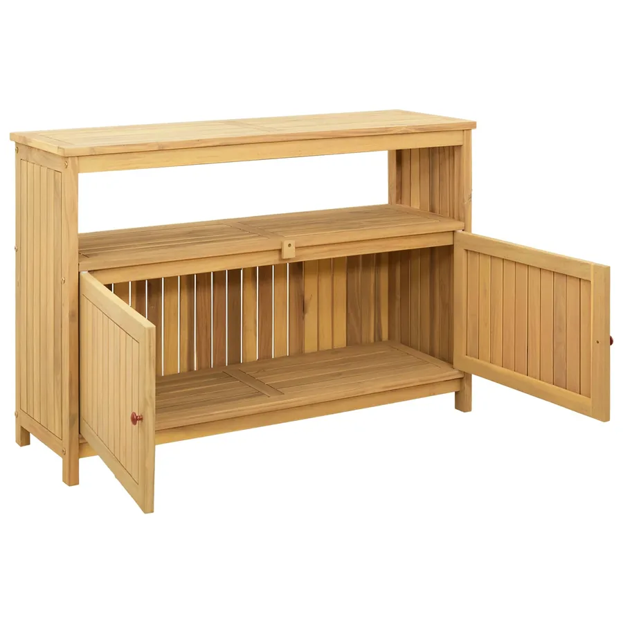 Table console de jardin Acacia clair 110 x 35 x 75 cm - 4