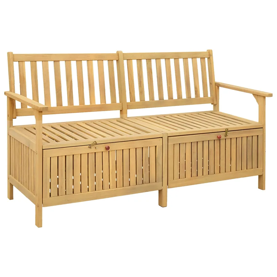 Banc de rangement 2 -Seater 148 x 63 x 84 cm Acacia massif