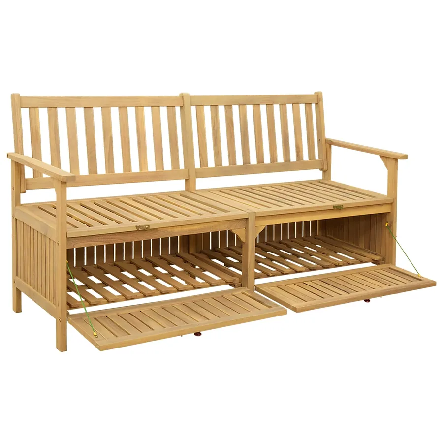 Banc de rangement 2 -Seater 148 x 63 x 84 cm Acacia massif - 2