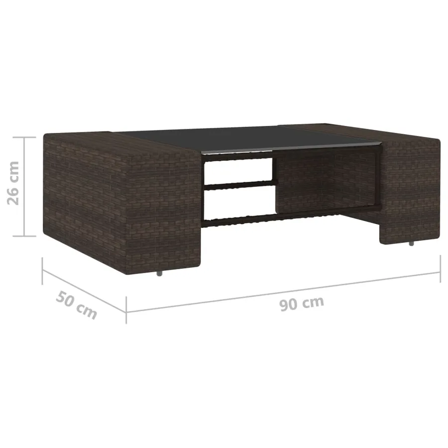Salon de jardin 2 pcs Résine tressée Marron - 11