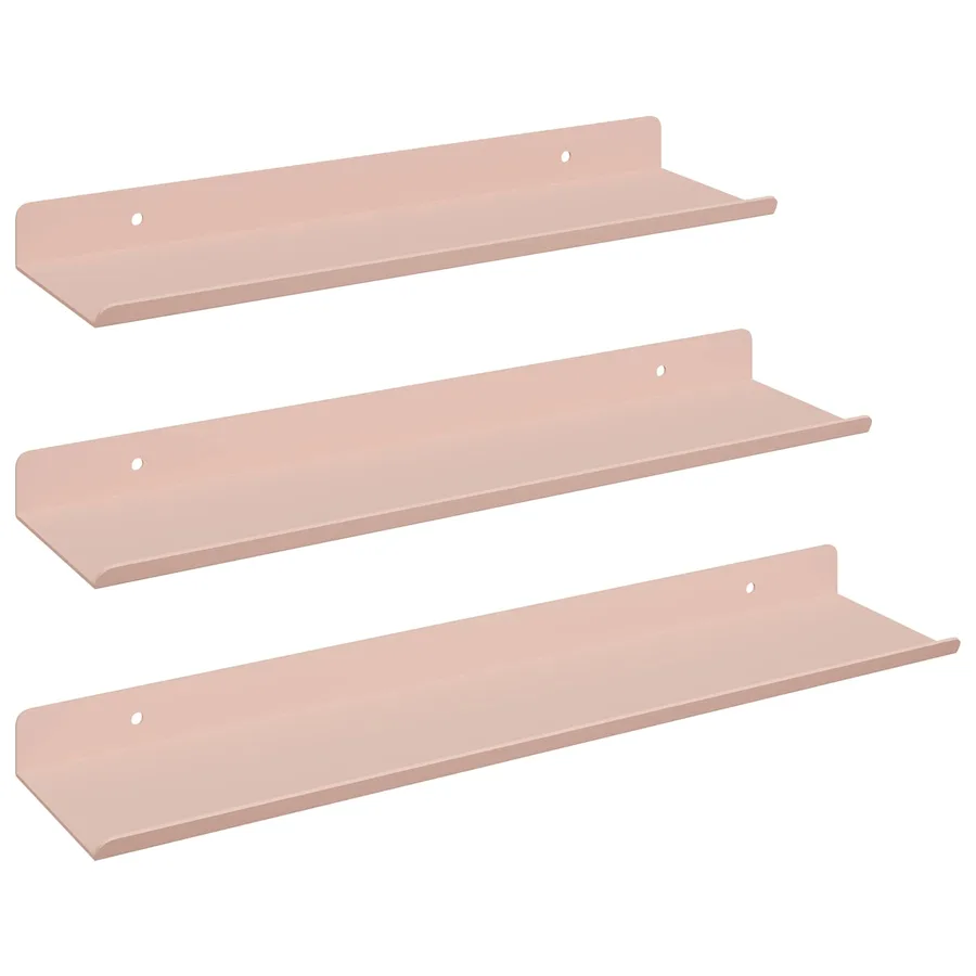 Étagère flottante 3 pcs Rose 40 x 9 x 2,5 cm Acier - 2