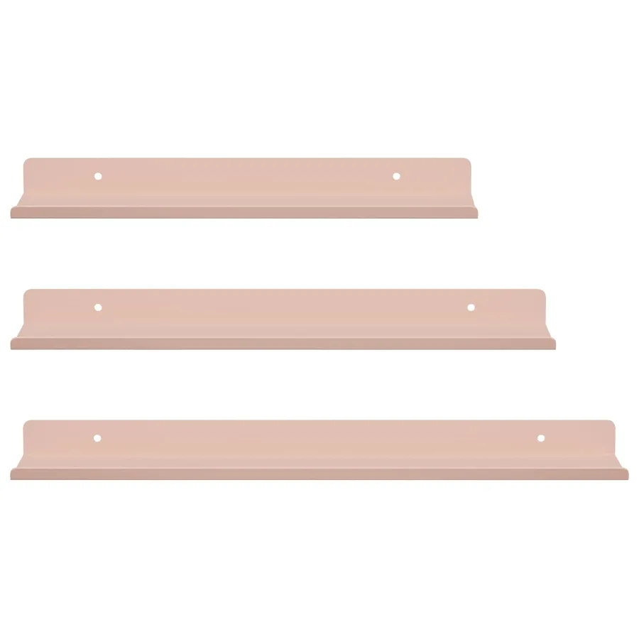 Étagère flottante 3 pcs Rose 40 x 9 x 2,5 cm Acier - 5