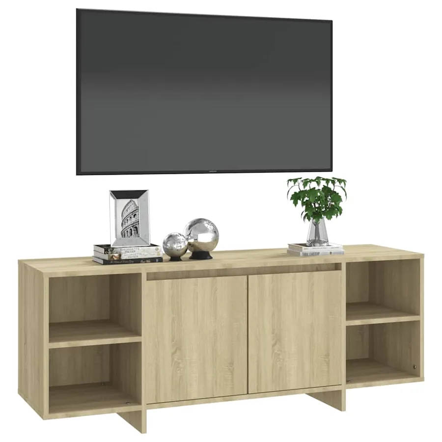 Meuble TV chêne sonoma 130x35x50 cm bois d'ingénierie - 4