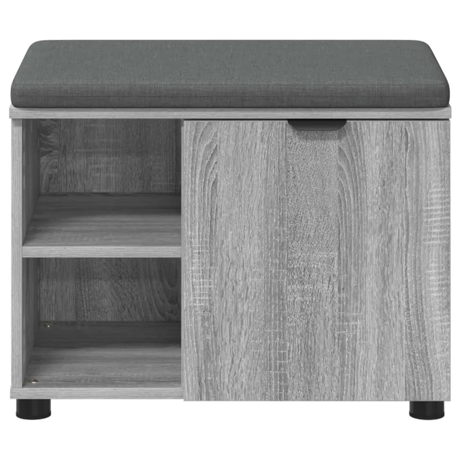 Banc d'entrée avec coussin Gris Sonoma 60 x 38 x 46 cm - 6
